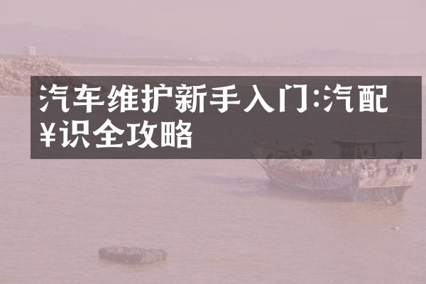 汽车维护新手入门:汽配知识全攻略