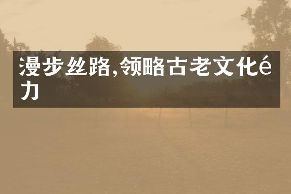 漫步丝路,领略古老文化魅力