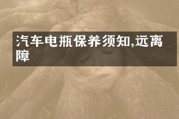 汽车电瓶保养须知,远离故障