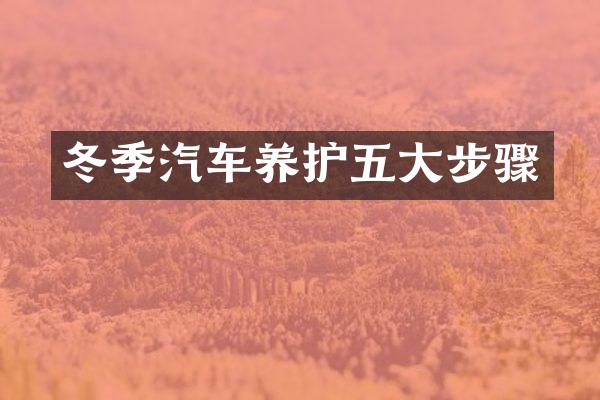 冬季汽车养护五大步骤