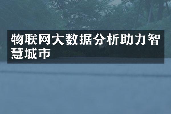 物联网大数据分析助力智慧城市