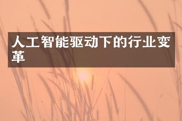 人工智能驱动下的行业变革