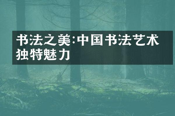书法之美:中国书法艺术的独特魅力