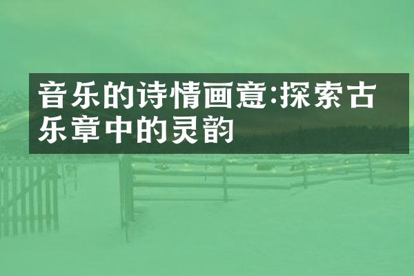 音乐的诗情画意:探索古典乐章中的灵韵