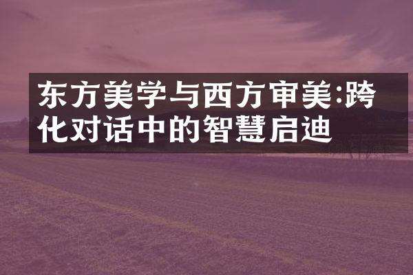 东方美学与西方审美:跨文化对话中的智慧启迪