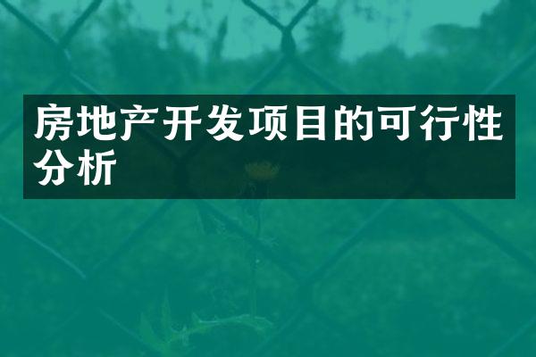 房地产开发项目的可行性分析