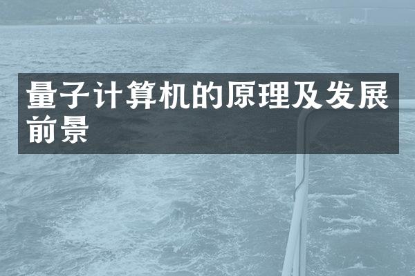 量子计算机的原理及发展前景