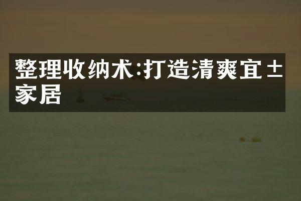 整理收纳术:打造清爽宜居家居