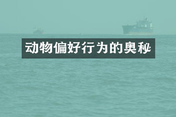动物偏好行为的奥秘