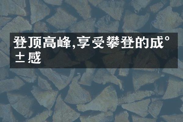 登顶高峰,享受攀登的成就感