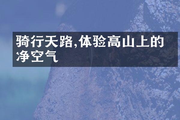 骑行天路,体验高山上的纯净空气