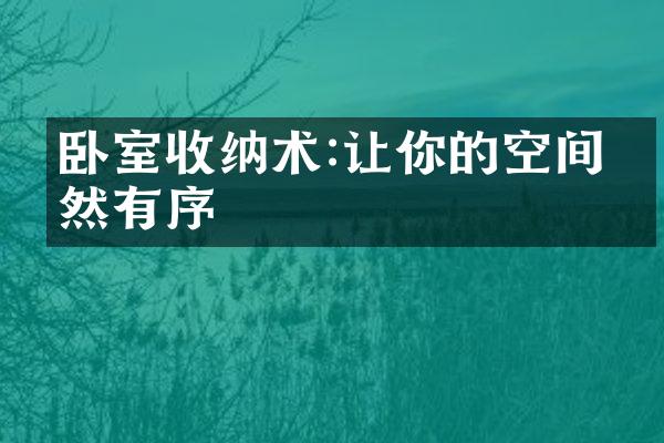 卧室收纳术:让你的空间井然有序