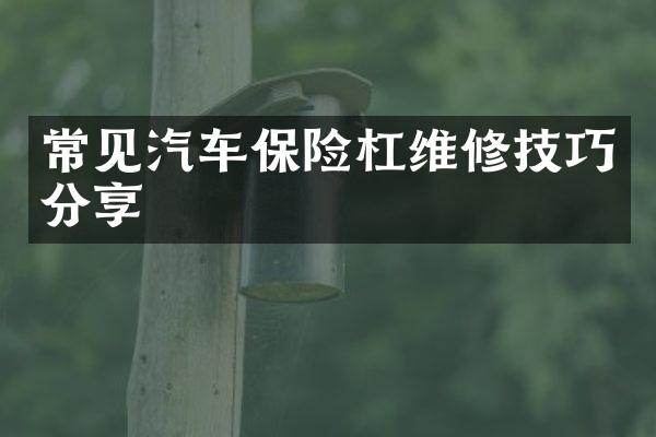 常见汽车保险杠维修技巧分享