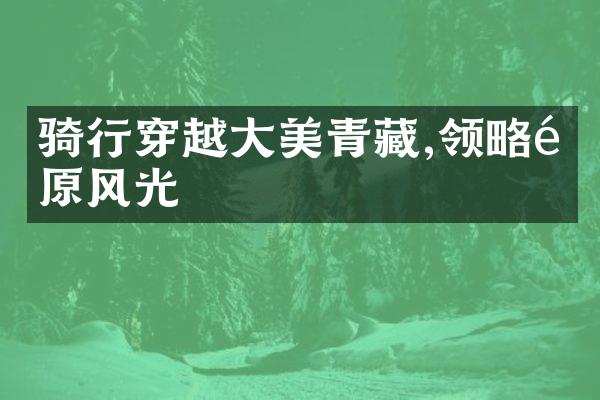 骑行穿越大美青藏,领略高原风光