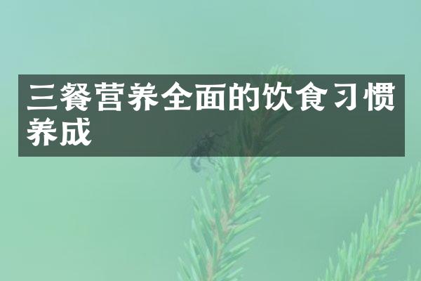 三餐营养全面的饮食习惯养成