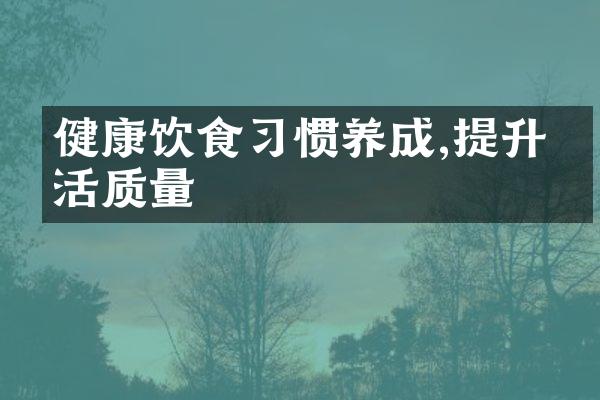 健康饮食习惯养成,提升生活质量