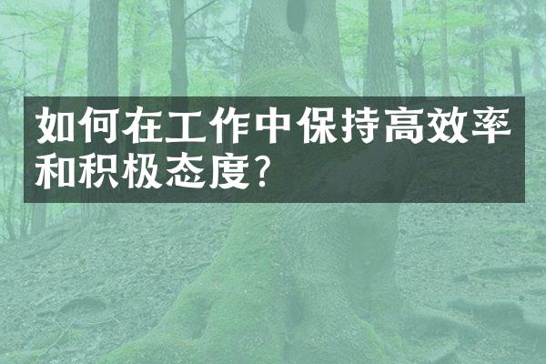 如何在工作中保持高效率和积极态度?