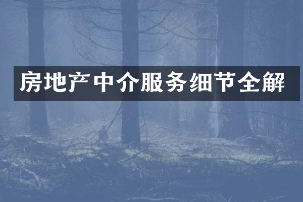 房地产中介服务细节全解
