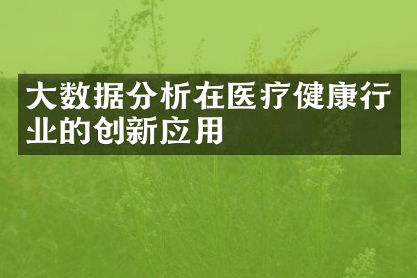 大数据分析在医疗健康行业的创新应用