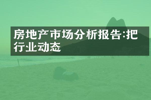 房地产市场分析报告:把握行业动态