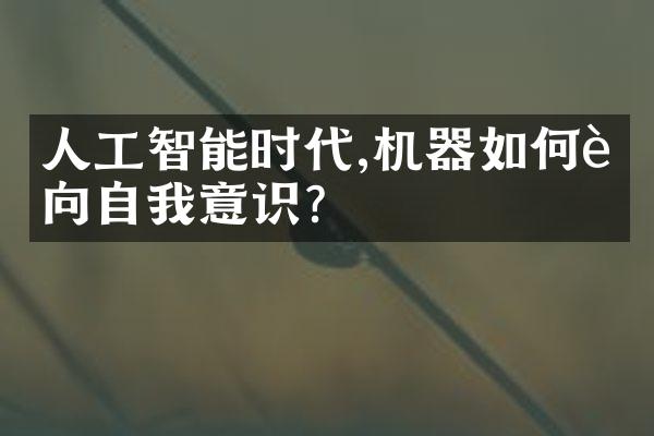 人工智能时代,机器如何迈向自我意识?