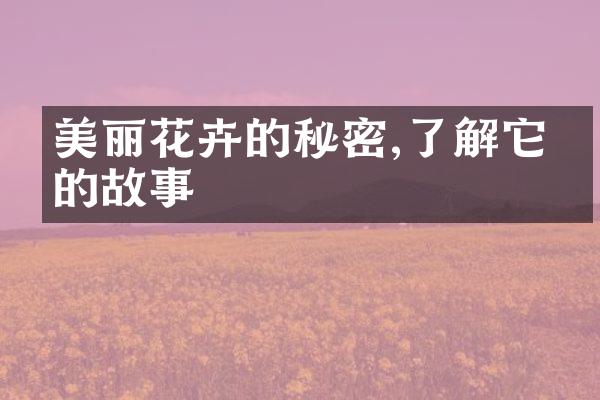美丽花卉的秘密,了解它们的故事
