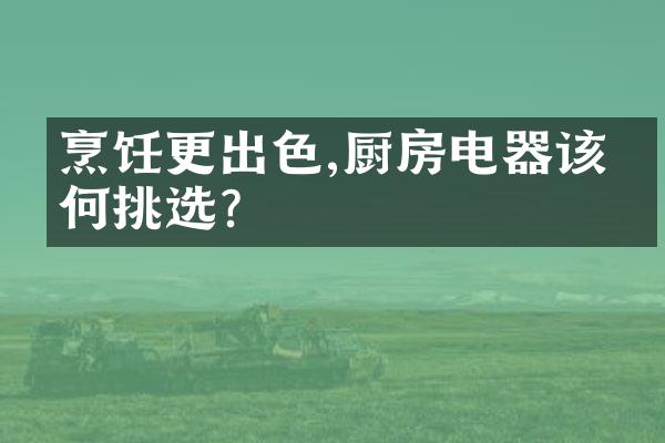 烹饪更出色,厨房电器该如何挑选?