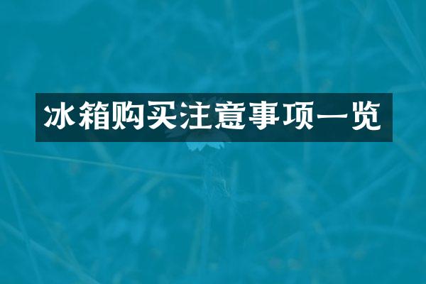 冰箱购买注意事项一览