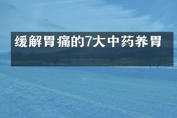 缓解胃痛的7大中药养胃方