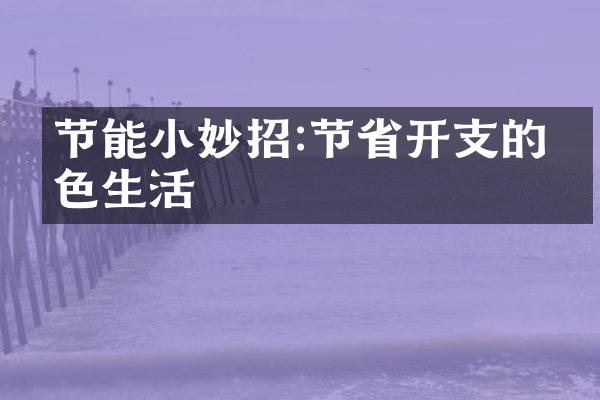 节能小妙招:节省开支的绿色生活