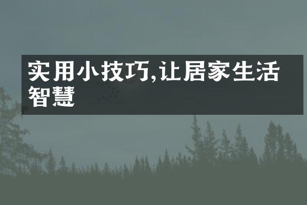 实用小技巧,让居家生活更智慧