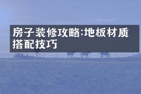 房子装修攻略:地板材质与搭配技巧
