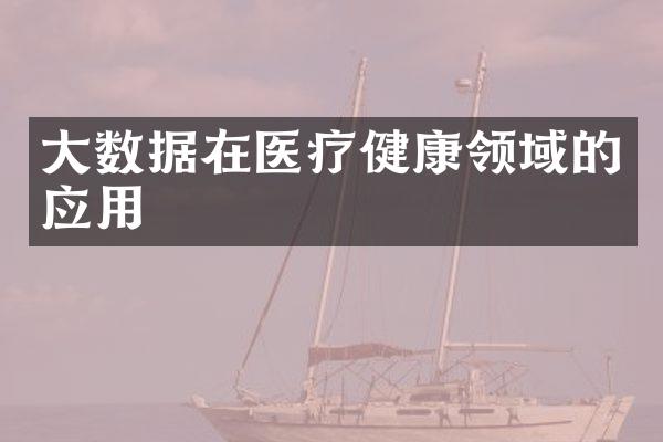 大数据在医疗健康领域的应用