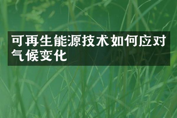 可再生能源技术如何应对气候变化