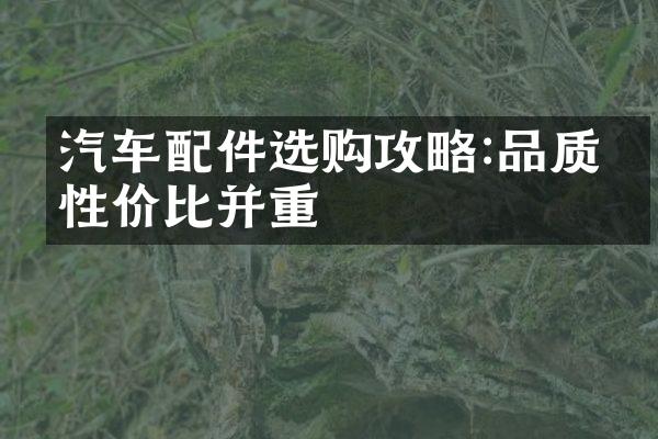 汽车配件选购攻略:品质与性价比并重
