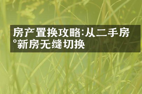 房产置换攻略:从二手房到新房无缝切换
