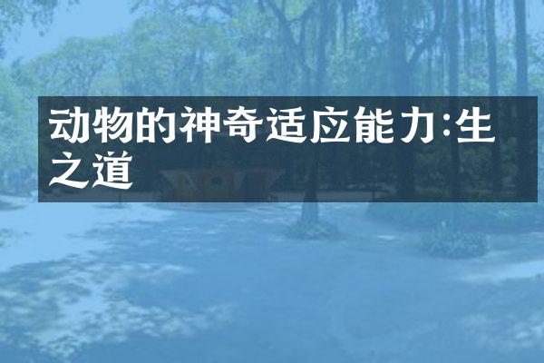 动物的神奇适应能力:生存之道