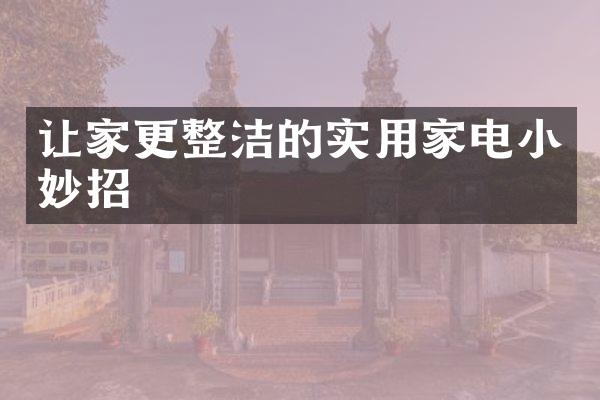 让家更整洁的实用家电小妙招