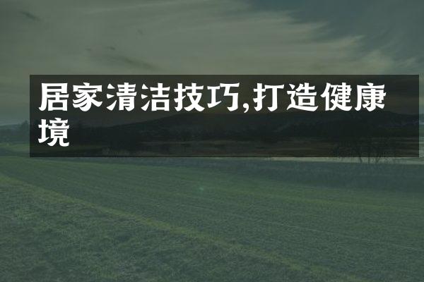 居家清洁技巧,打造健康环境