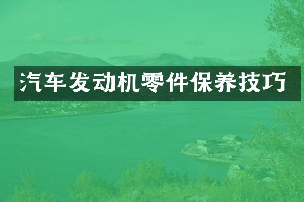 汽车发动机零件保养技巧