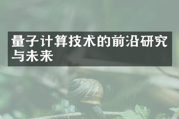 量子计算技术的前沿研究与未来