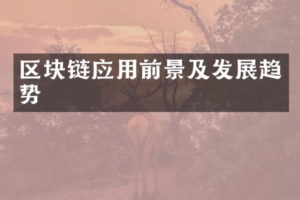 区块链应用前景及发展趋势