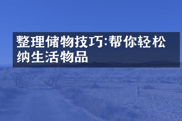 整理储物技巧:帮你轻松收纳生活物品