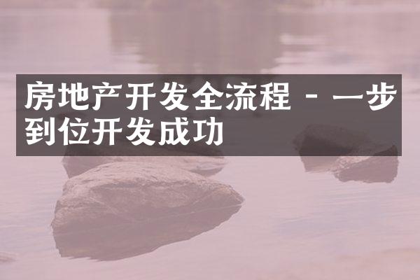 房地产开发全流程 - 一步到位开发成功