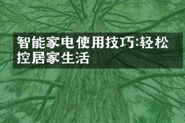 智能家电使用技巧:轻松掌控居家生活