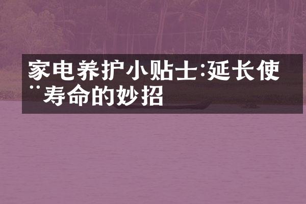 家电养护小贴士:延长使用寿命的妙招