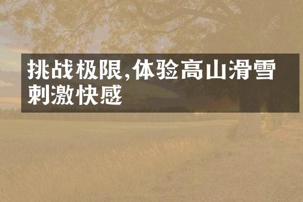 挑战极限,体验高山滑雪的刺激快感