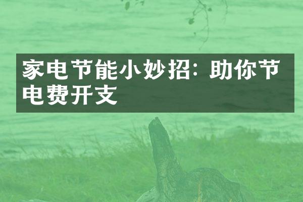 家电节能小妙招: 助你节约电费开支