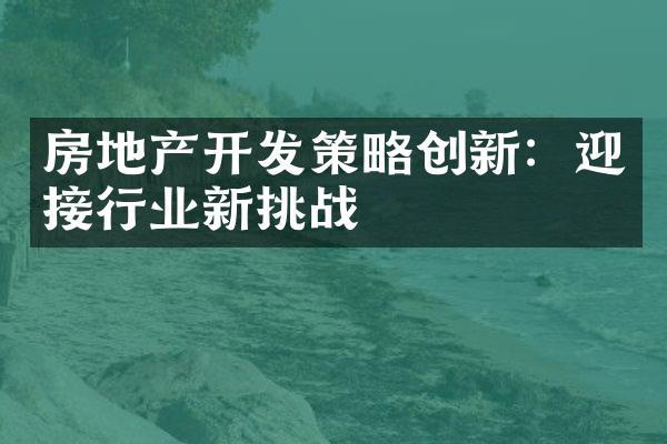 房地产开发策略创新：迎接行业新挑战