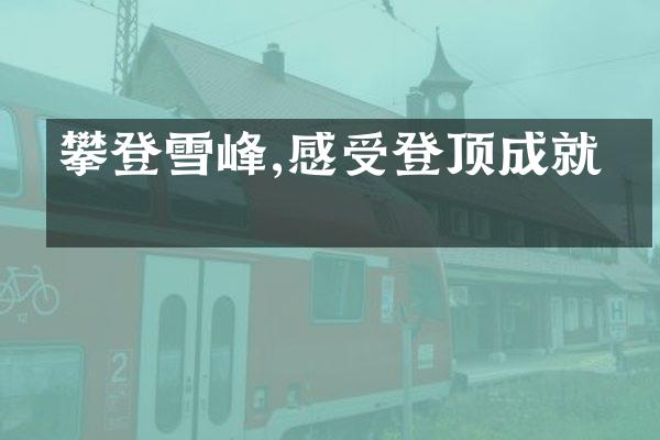 攀登雪峰,感受登顶成就感